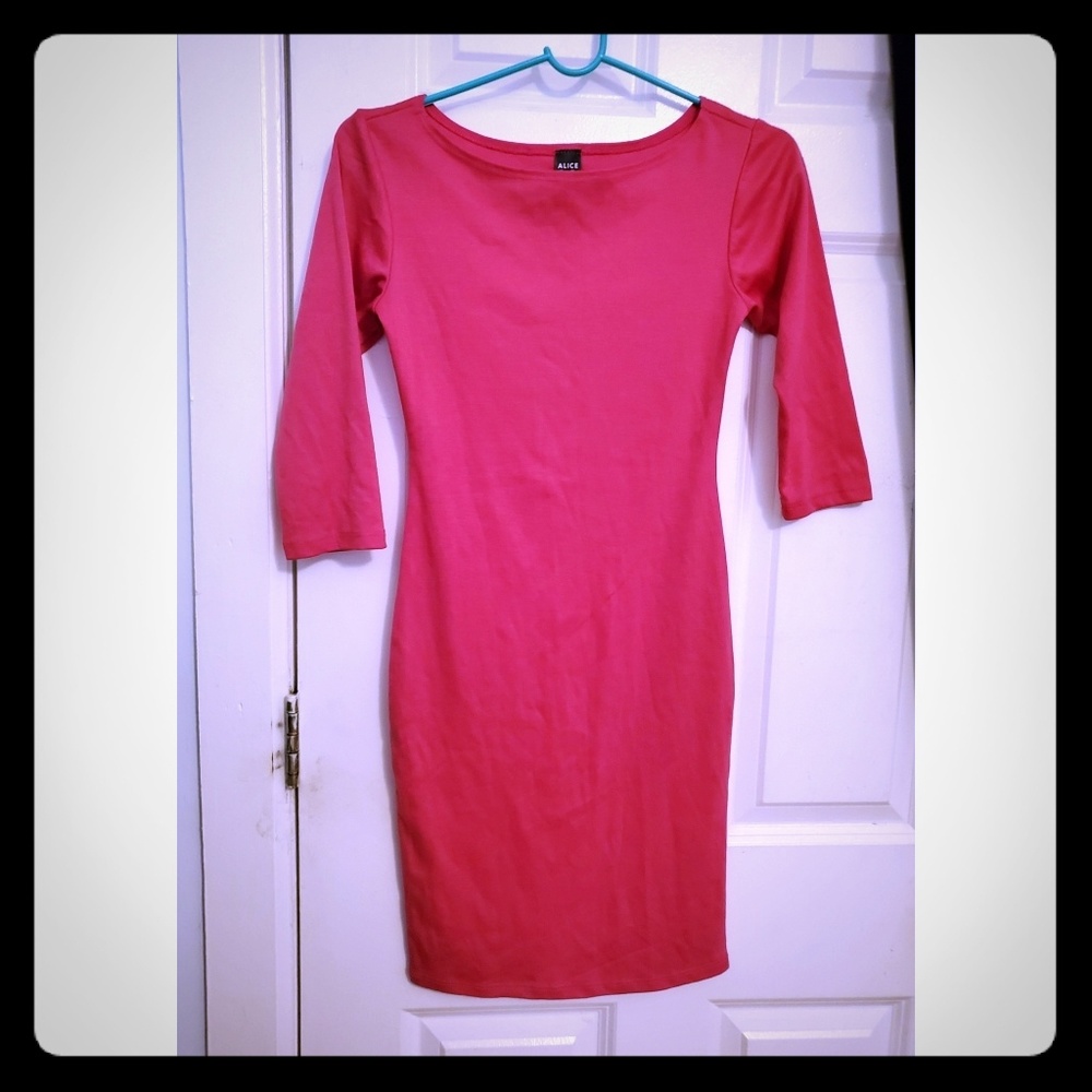 Cute Hot Pink bodycon dress size S Never Worn